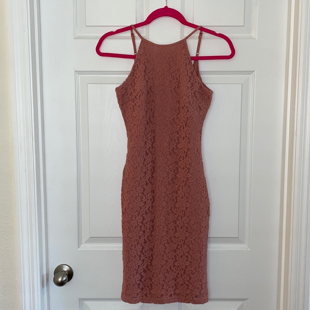 Lulus lace pink mini dress